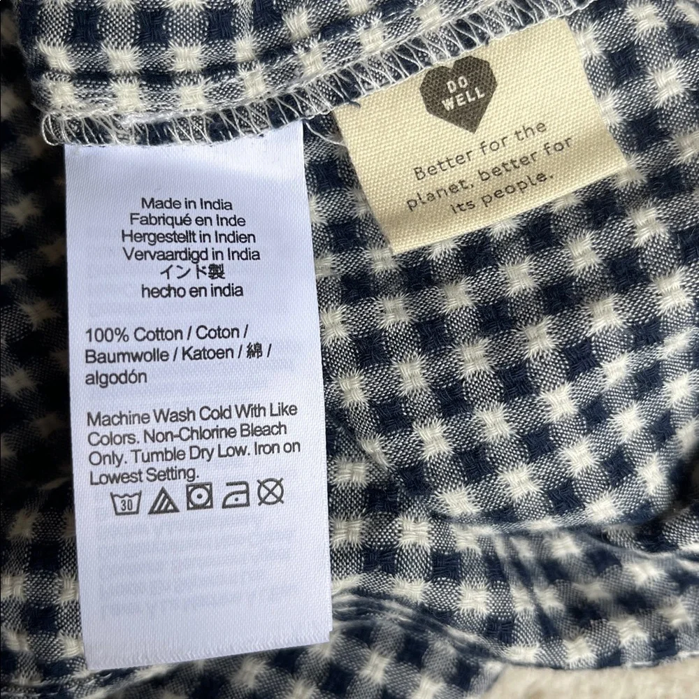 Madewell Cuff-Sleeve Button-Front tiered Mini Dress in Gingham Check XL - Picture 9 of 9